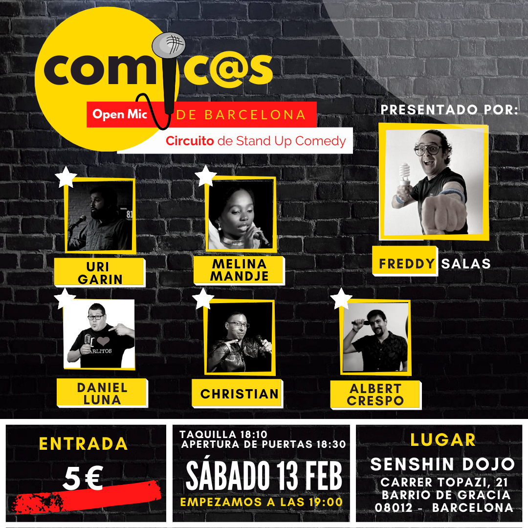 Sábado de Monólogos Cómic@s de Barcelona 13-02-21