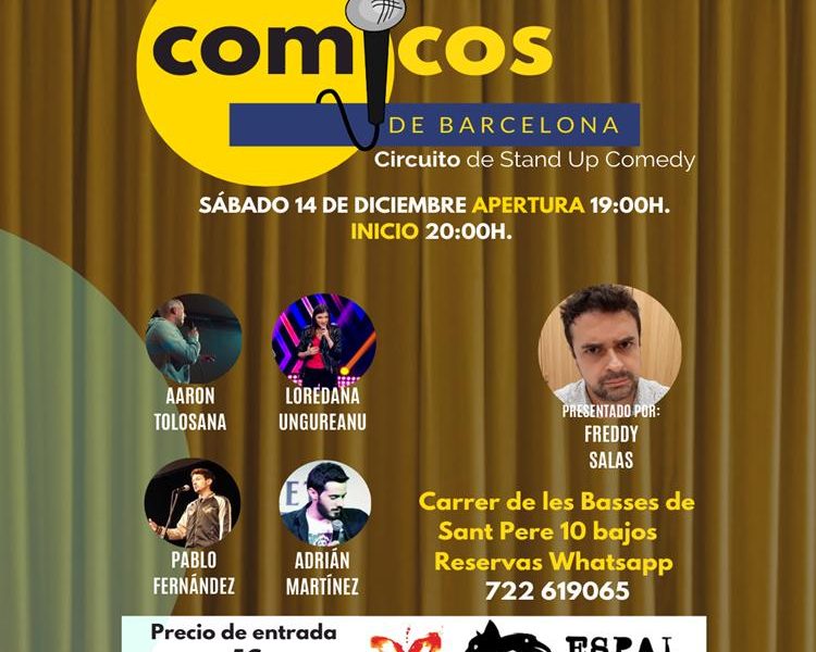 Espectáculo Cómicos de Barcelona 5€+ 2€ (cuota anual)