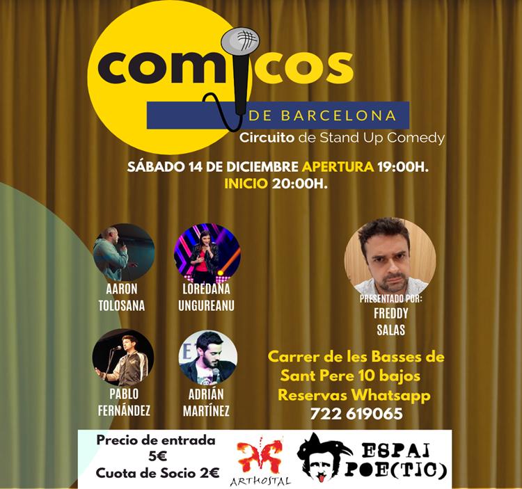 Espectáculo Cómicos de Barcelona 5€+ 2€ (cuota anual)